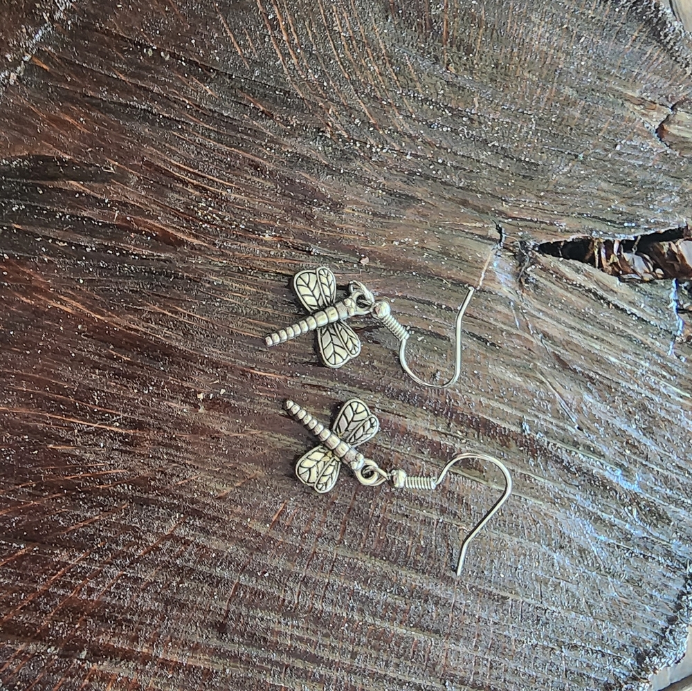Handmade Silver Dragonfly earrings